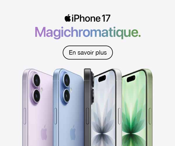iPhone 17 - Smartphone Apple avec écran ProMotion 6,3 pouces, puce A19, caméra Center Stage 18MP et batterie longue durée de 30 heures